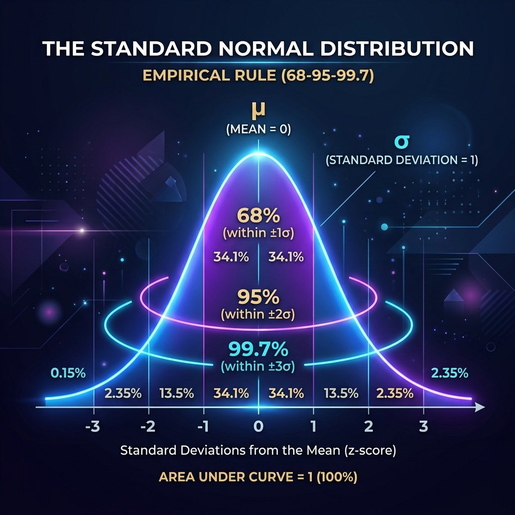 Visual representation of a normal distribution bell curve